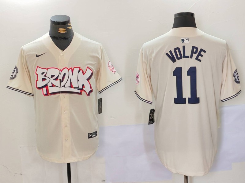 Men's New York Yankees Anthony Volpe #11 Cream Limited Jersey